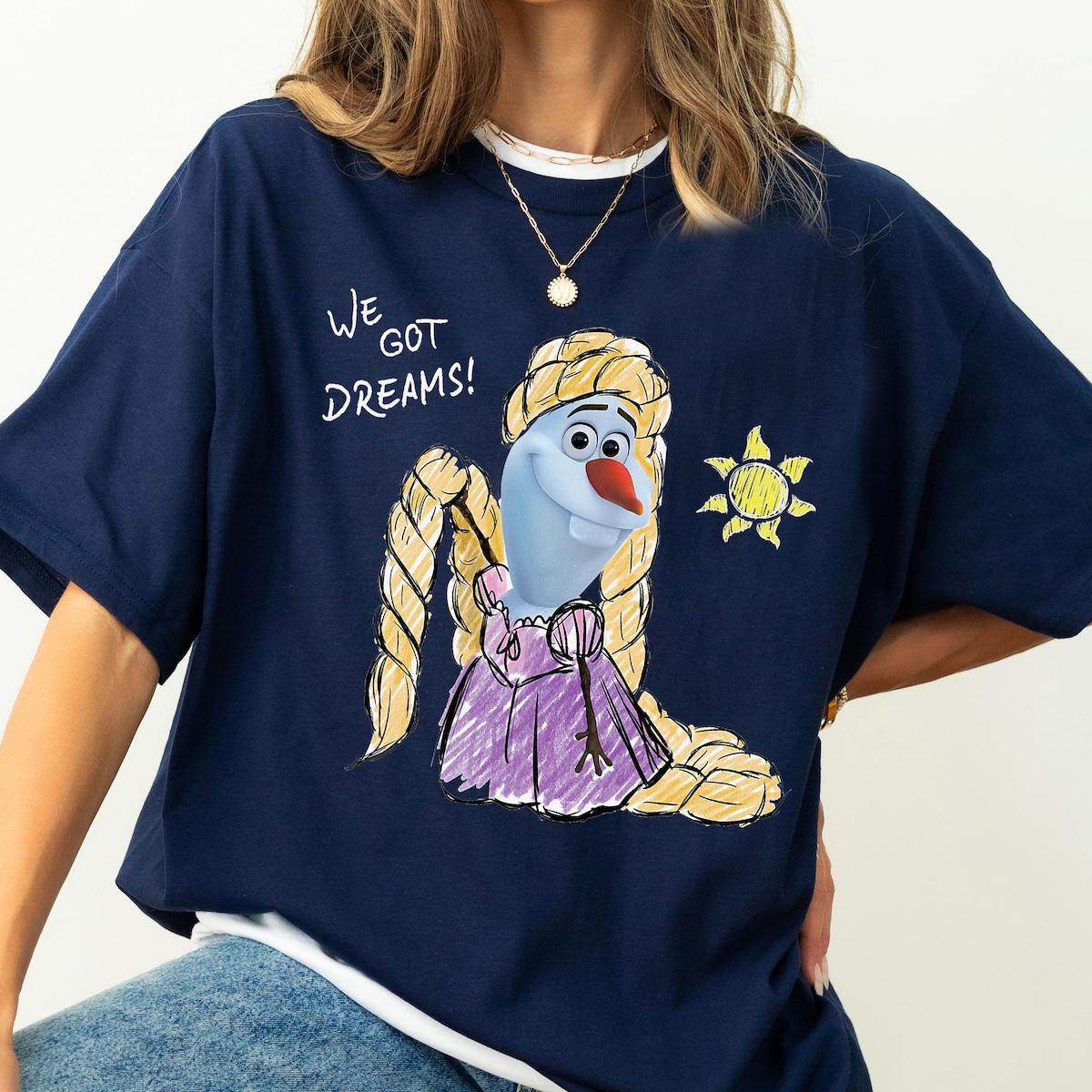 Disney Olaf Presents Tangled Rapunzel We Got Dreams Shirt 2