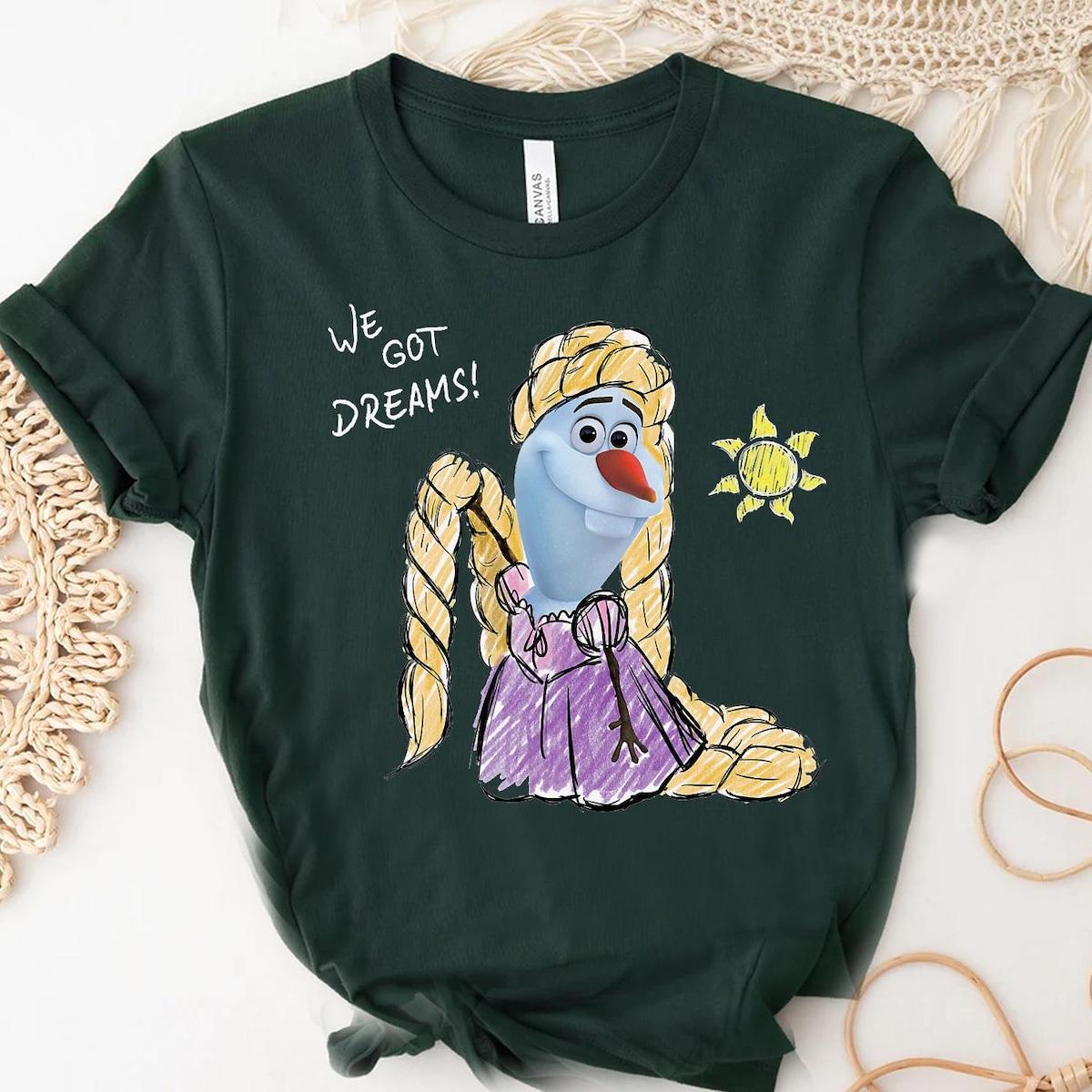 Disney Olaf Presents Tangled Rapunzel We Got Dreams Shirt 3