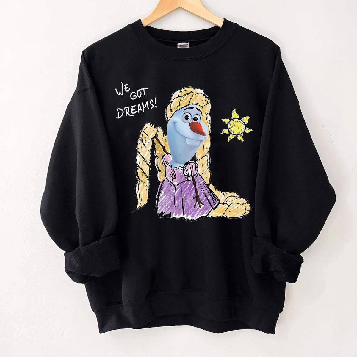 Disney Olaf Presents Tangled Rapunzel We Got Dreams Shirt 4