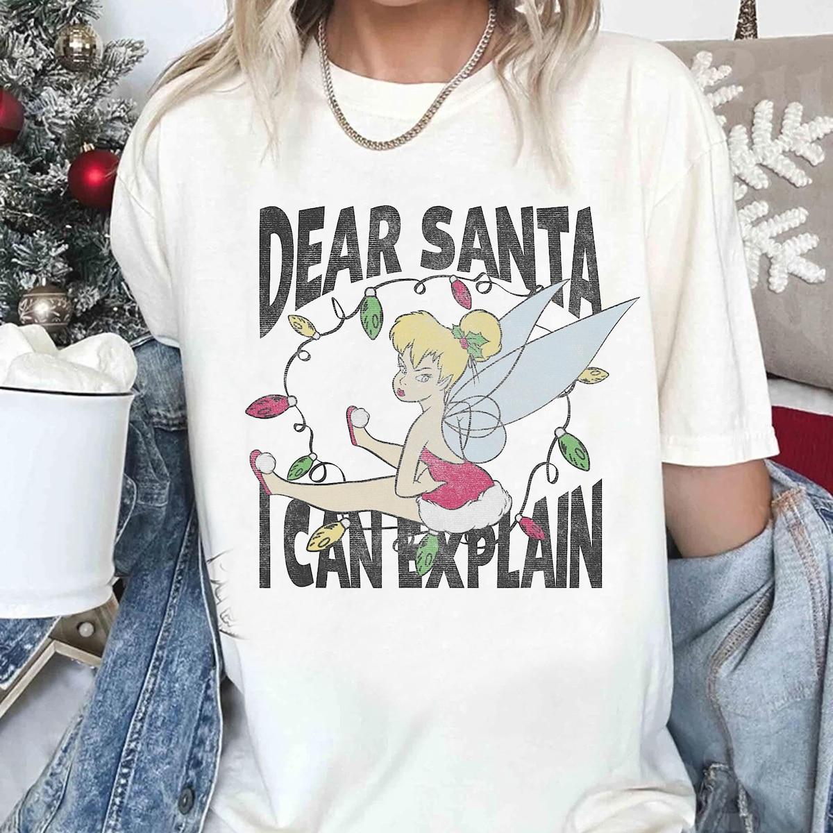 Disney Peter Pan Christmas Tinker Bell Santa I Can Explain Shirt 1