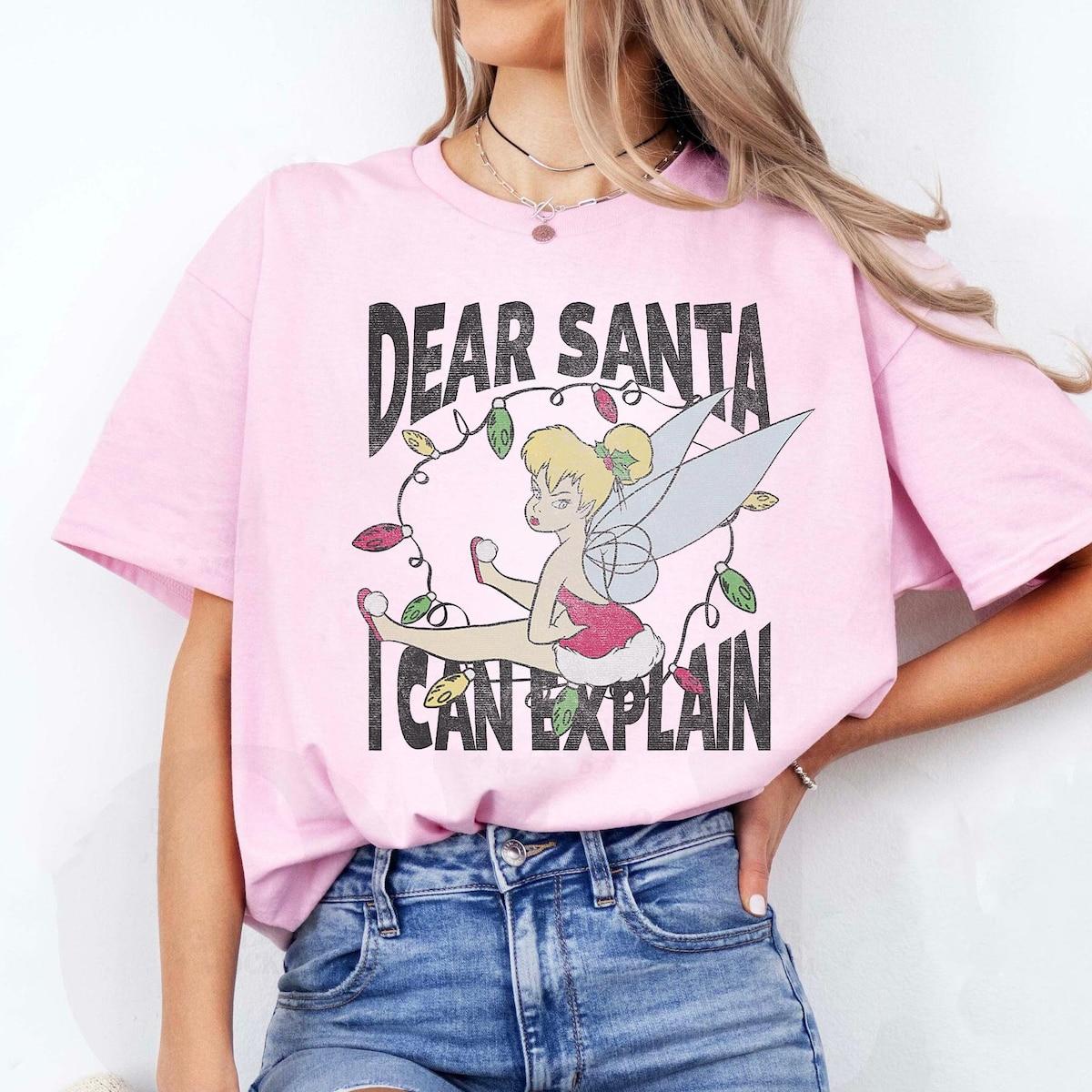 Disney Peter Pan Christmas Tinker Bell Santa I Can Explain Shirt 4