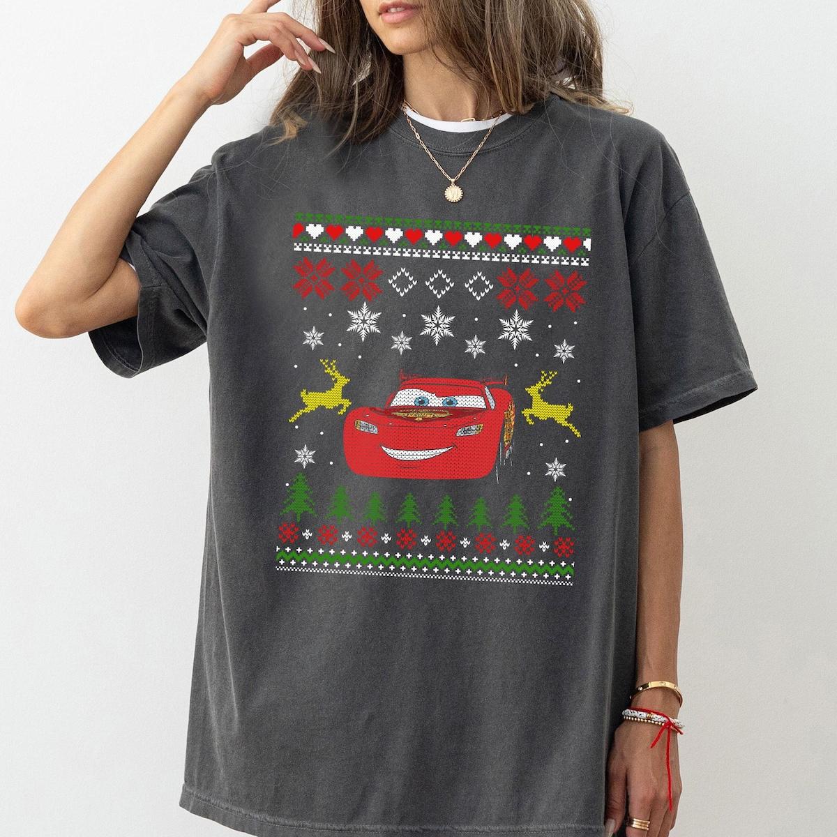 Disney Pixar Cars Lightning Mcqueen Ugly Christmas Shirt 1