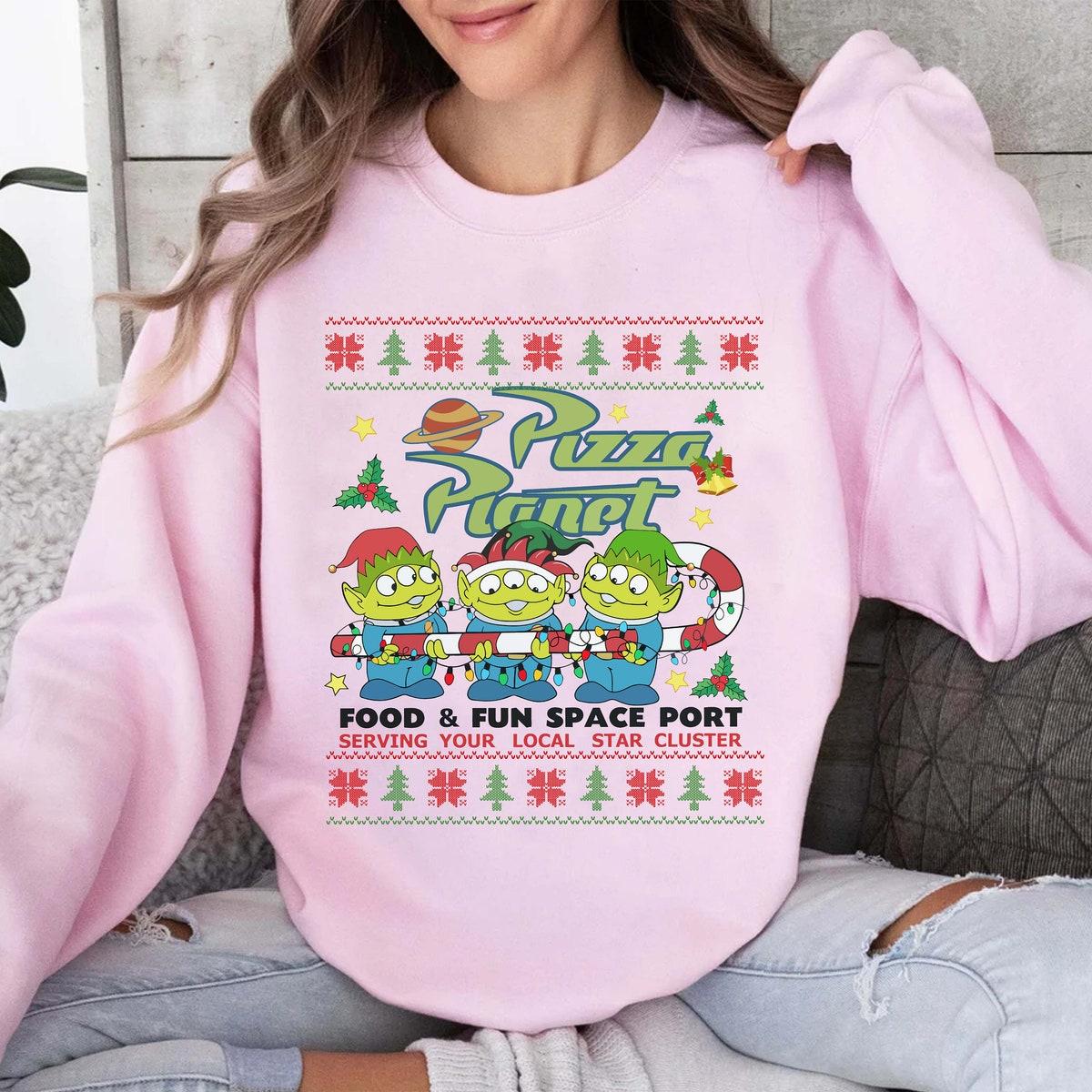 Disney Pizza Planet Aliens Ugly Christmas Shirt 2