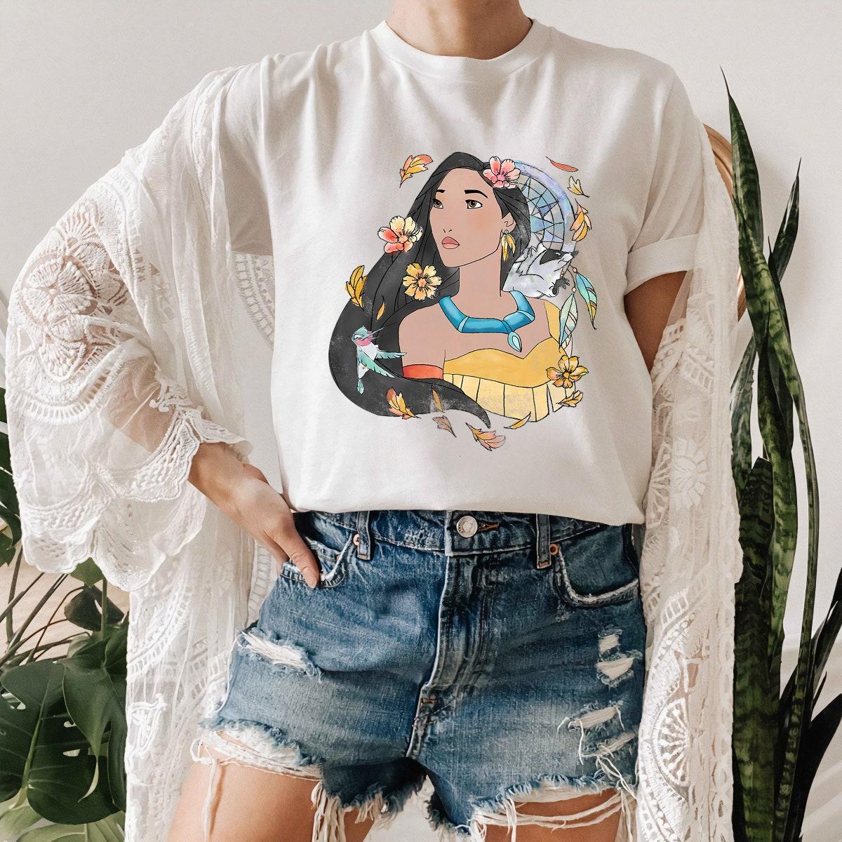 Disney Pocahontas Dreamcatcher Watercolor Graphic Shirt 2