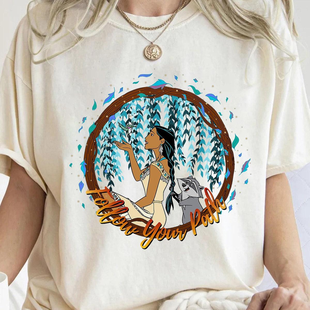 Disney Pocahontas Follow Your Path Circle Text Shirt 1