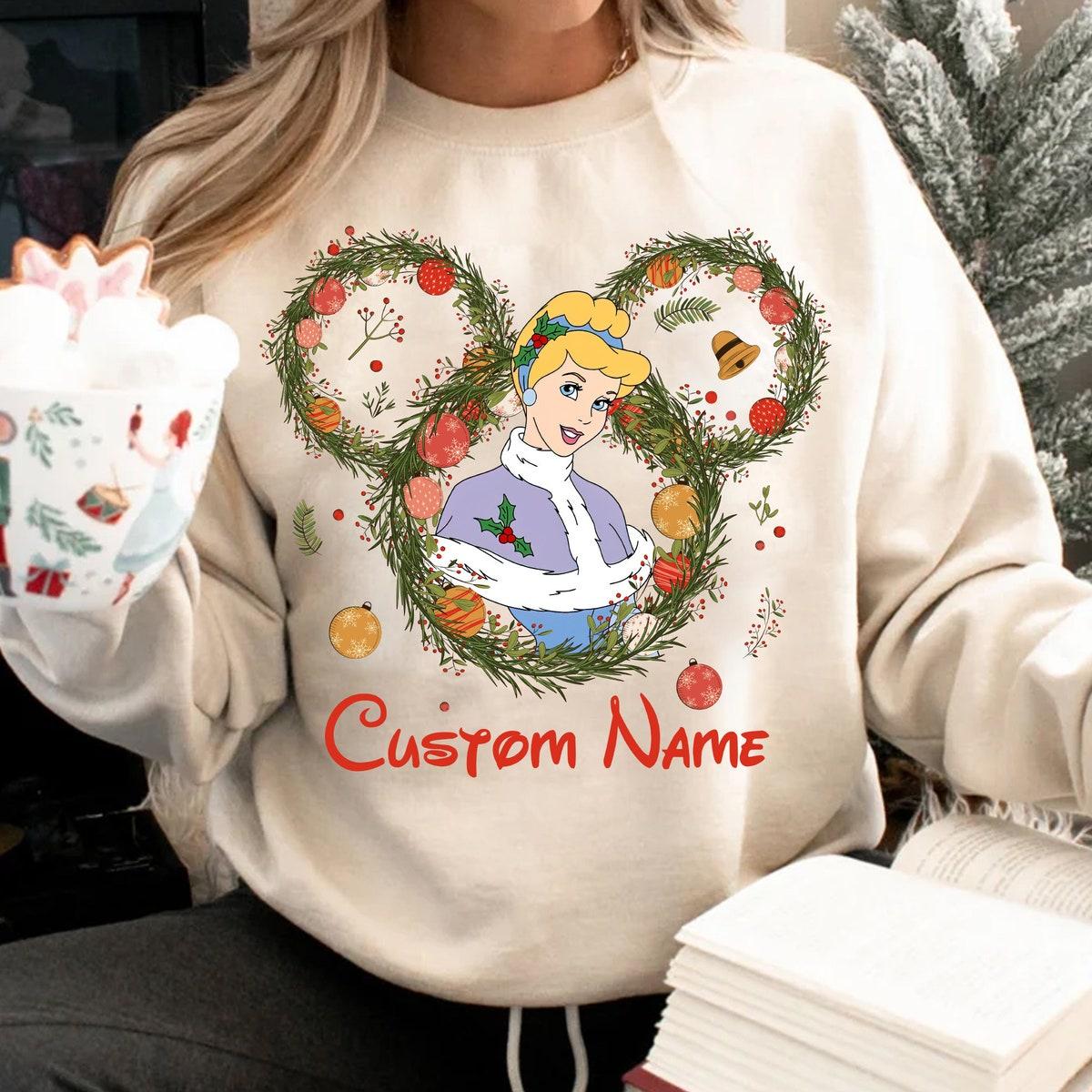 Disney Princess Christmas Wreath Lights Shirt 4