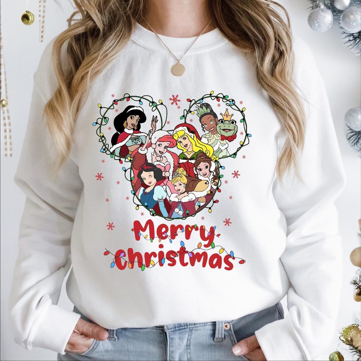 Disney Princesses Merry Christmas Shirt 1