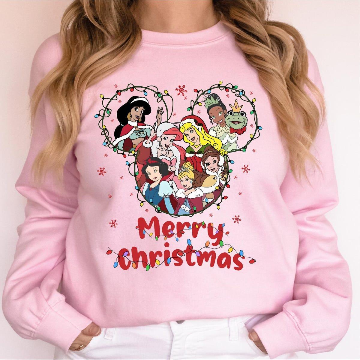 Disney Princesses Merry Christmas Shirt 2