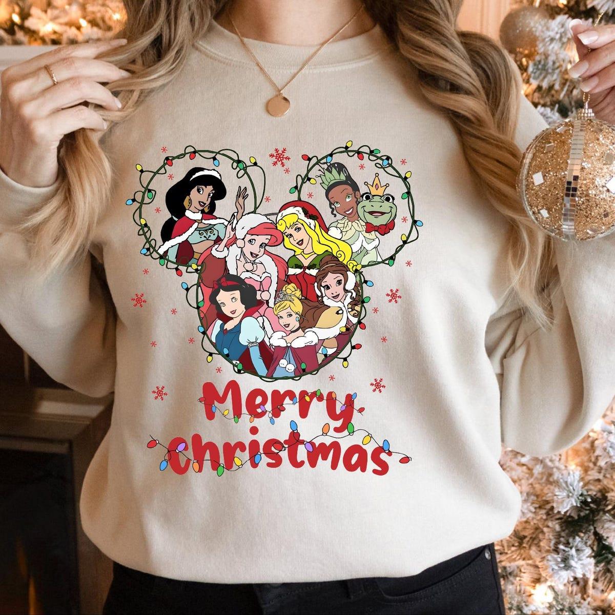 Disney Princesses Merry Christmas Shirt 3