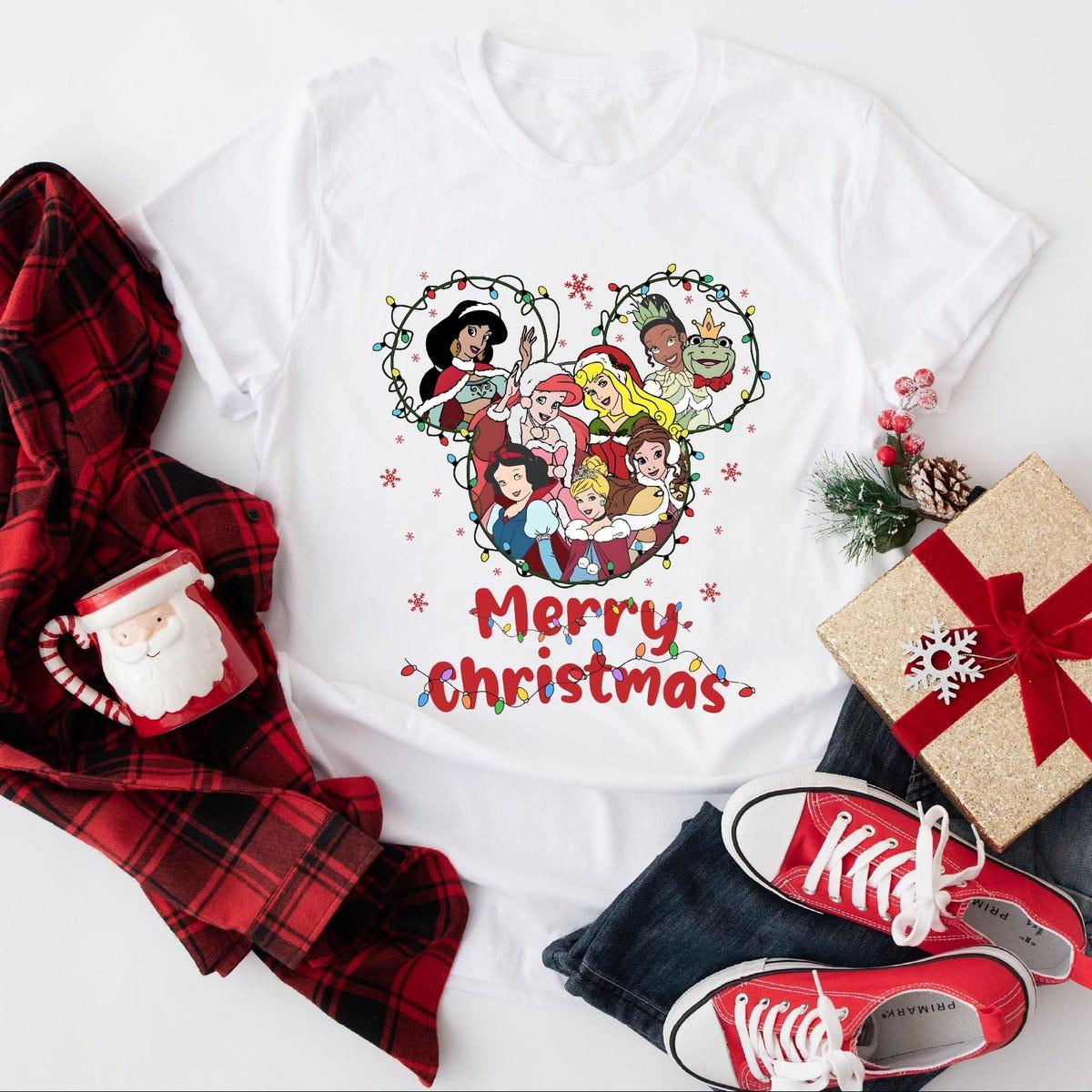 Disney Princesses Merry Christmas Shirt 4