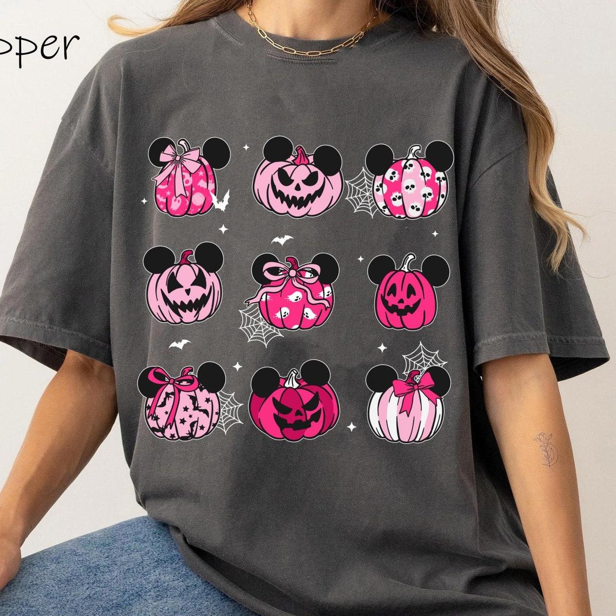 Disney Pumpkin Halloween Coquette Bow Autumn Fall Season Shirt 2