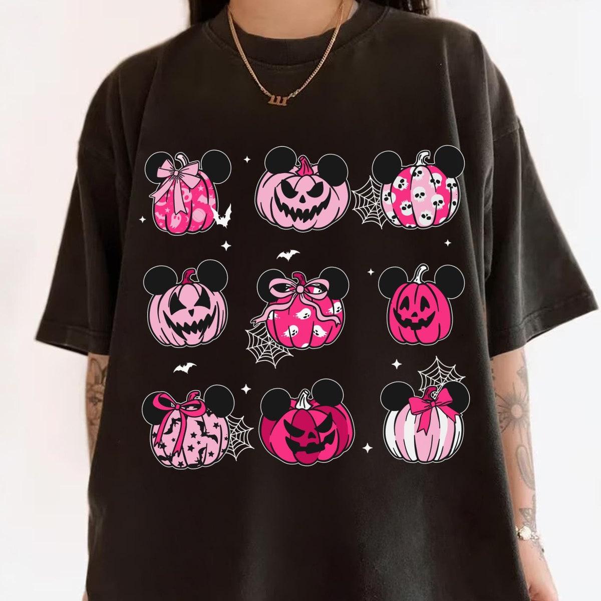 Disney Pumpkin Halloween Coquette Bow Autumn Fall Season Shirt 4