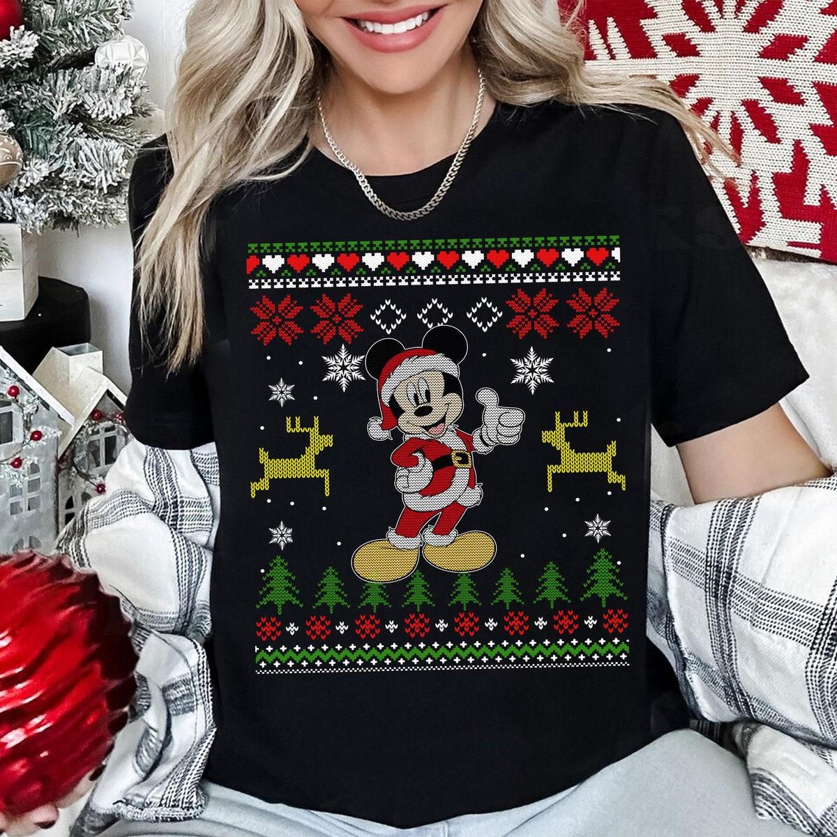 Disney Santa Mickey Mouse Ugly Christmas Shirt 1