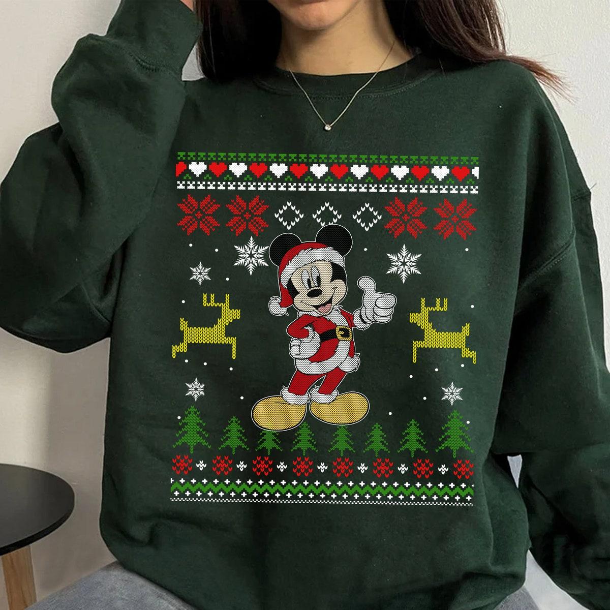 Disney Santa Mickey Mouse Ugly Christmas Shirt 3