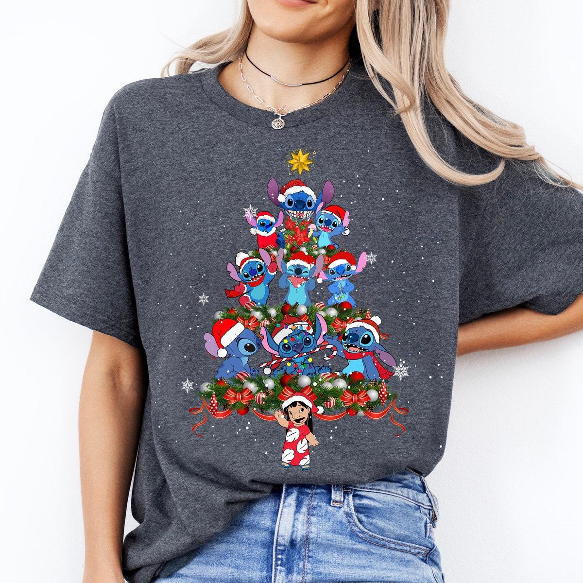 Disney Santa Stitch Christmas Lights Shirt 1