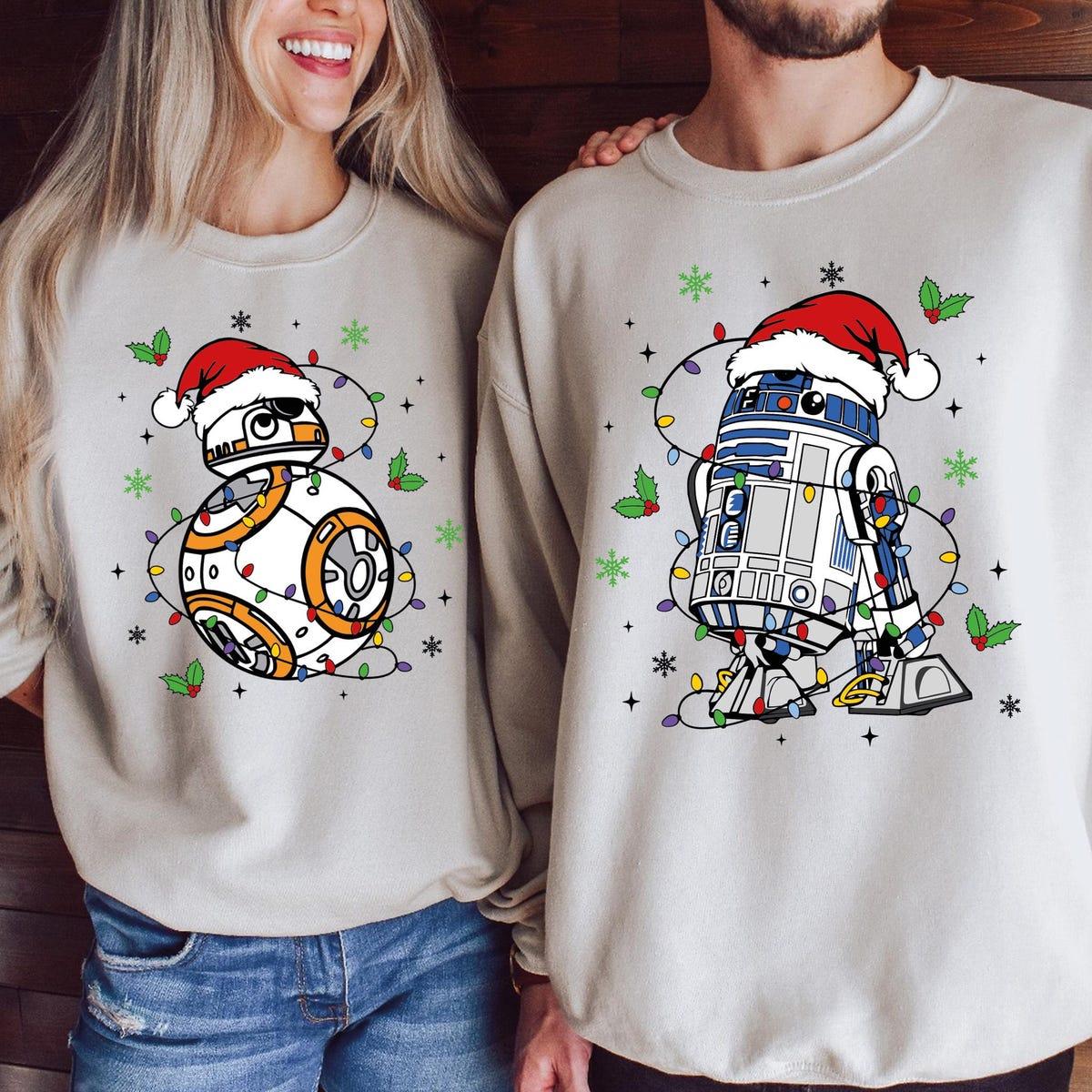 Disney Star Wars Couples R2 d2 And Bb 8 Christmas Shirt 1