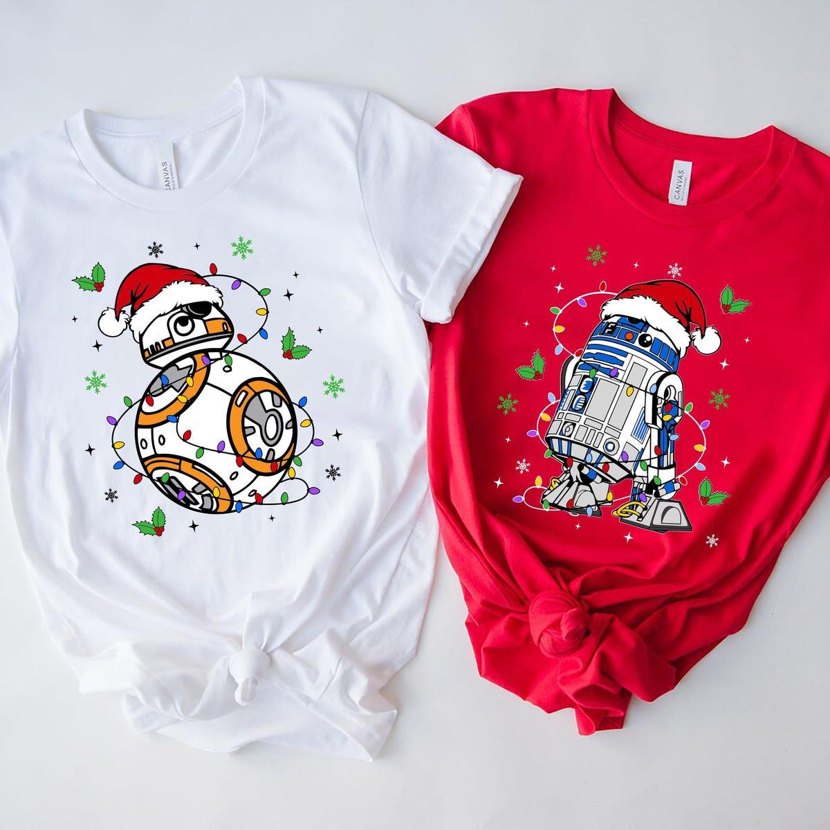 Disney Star Wars Couples R2 d2 And Bb 8 Christmas Shirt 2