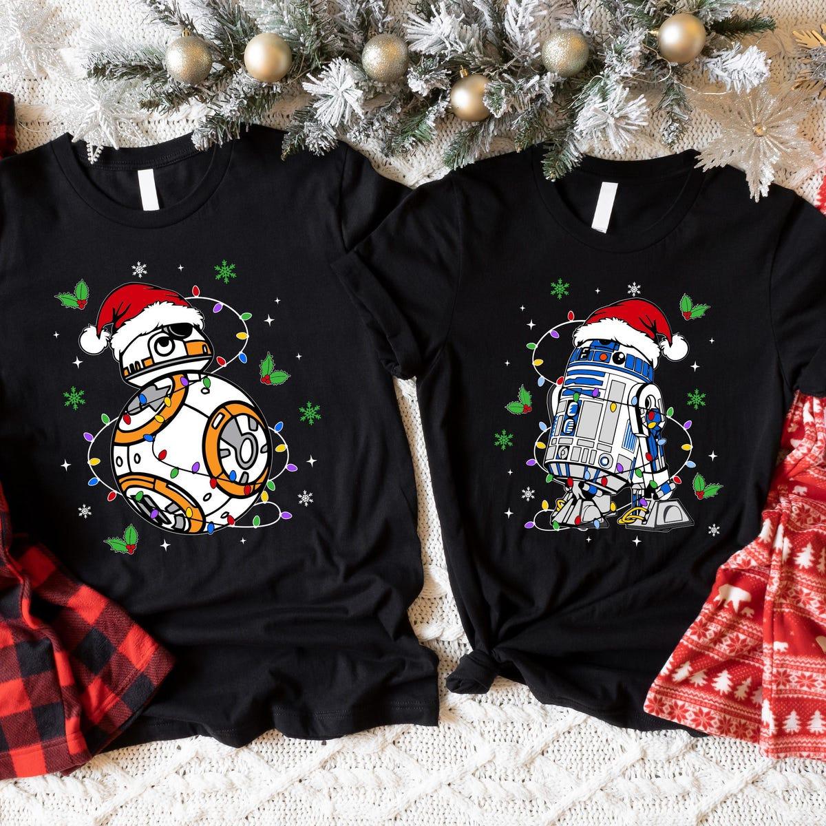 Disney Star Wars Couples R2 d2 And Bb 8 Christmas Shirt 3