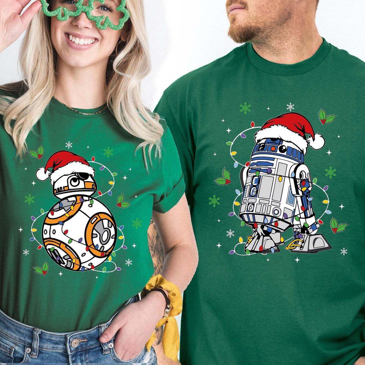 Disney Star Wars Couples R2 d2 And Bb 8 Christmas Shirt 4