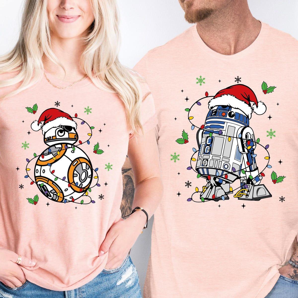 Disney Star Wars Couples R2 d2 And Bb 8 Christmas Shirt 5