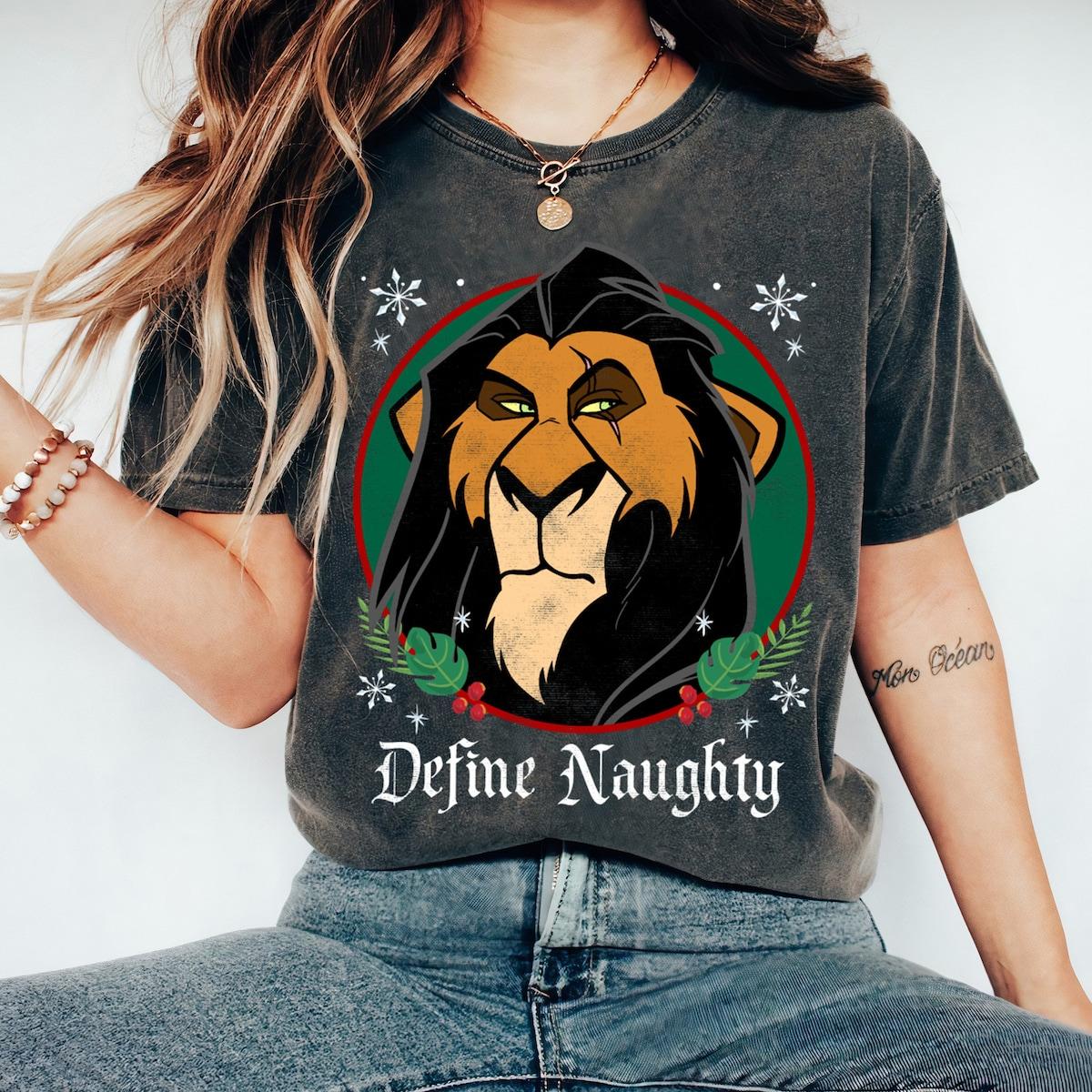 Disney The Lion King Scar Define Naughty Christmas Shirt 1