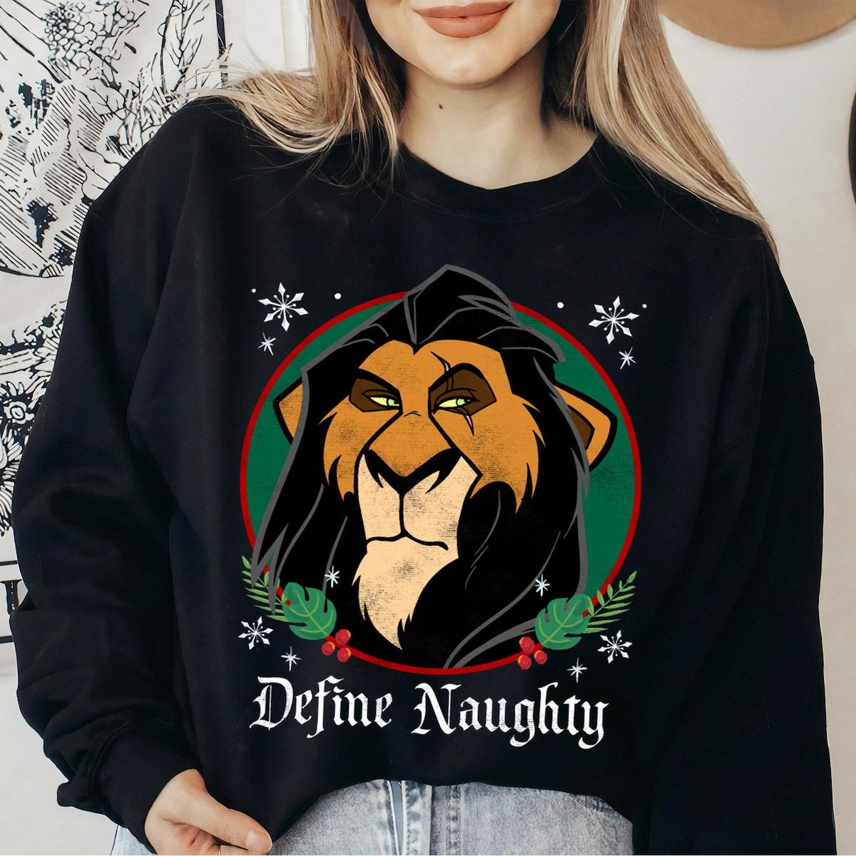 Disney The Lion King Scar Define Naughty Christmas Shirt 3