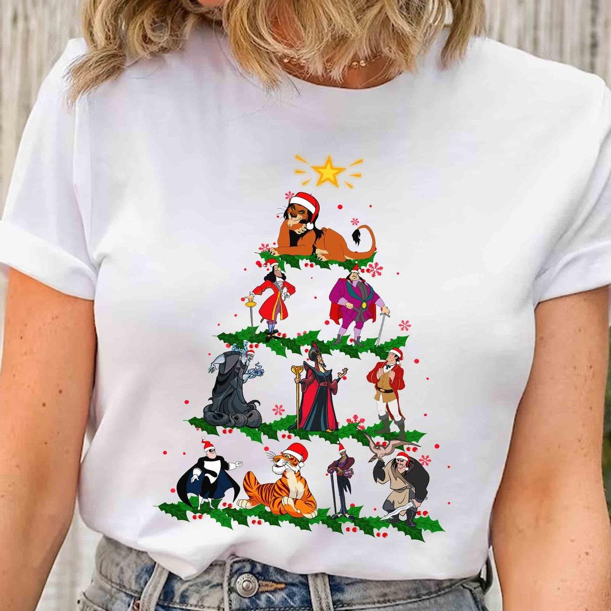 Disney Villains Male Characters Group Christmas Tree Shirt 2