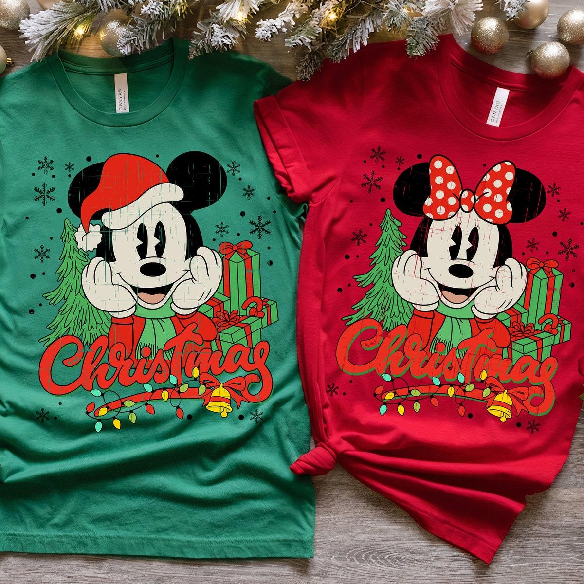 Disney Vintage Mickey And Friends Christmas Lights Shirt 1