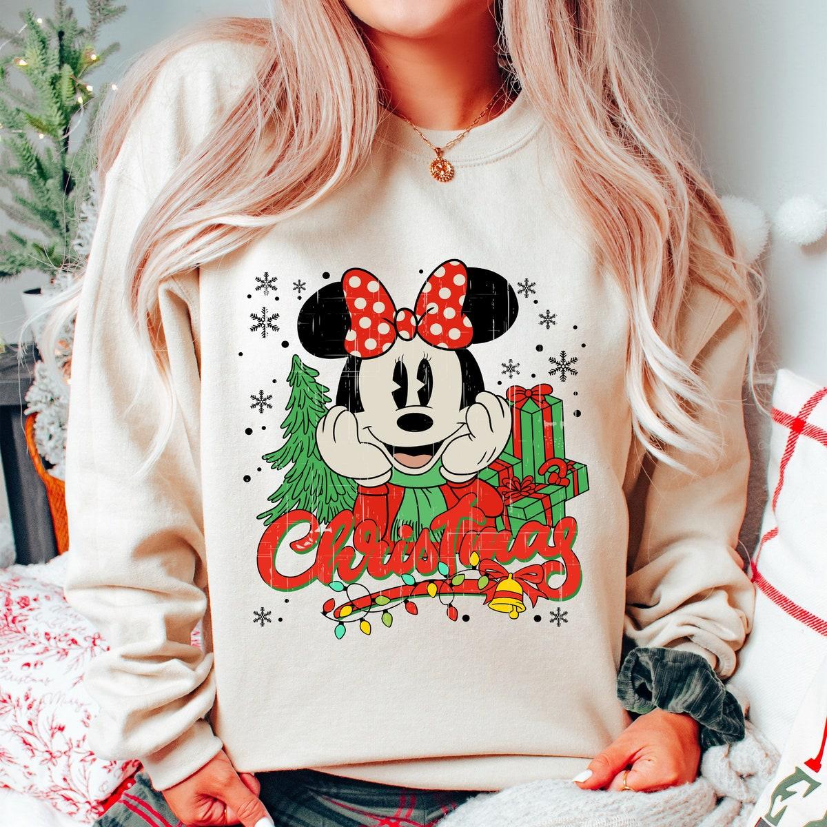 Disney Vintage Mickey And Friends Christmas Lights Shirt 2