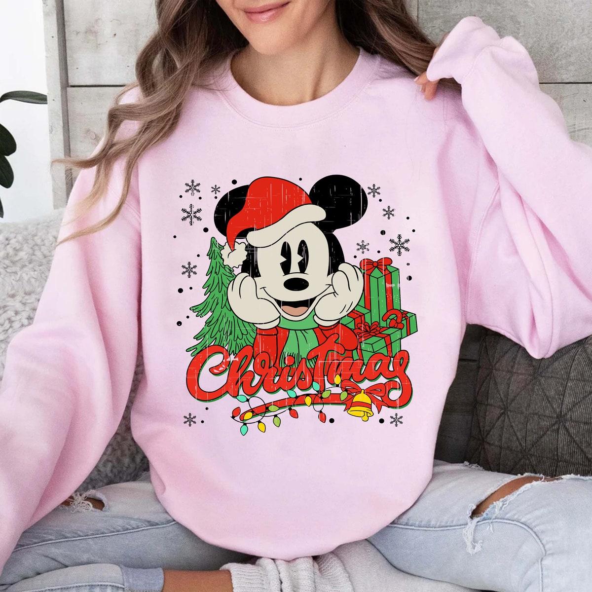 Disney Vintage Mickey And Friends Christmas Lights Shirt 3