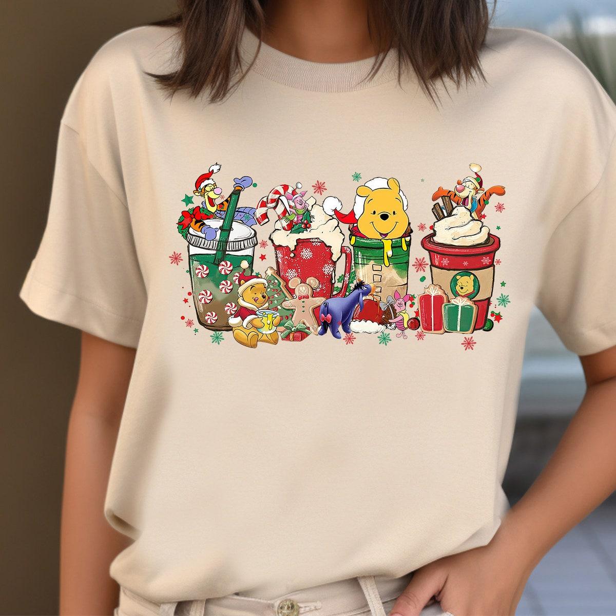 Disney Winnie The Pooh Christmas Coffee Latte Drink Cup Shirt 2