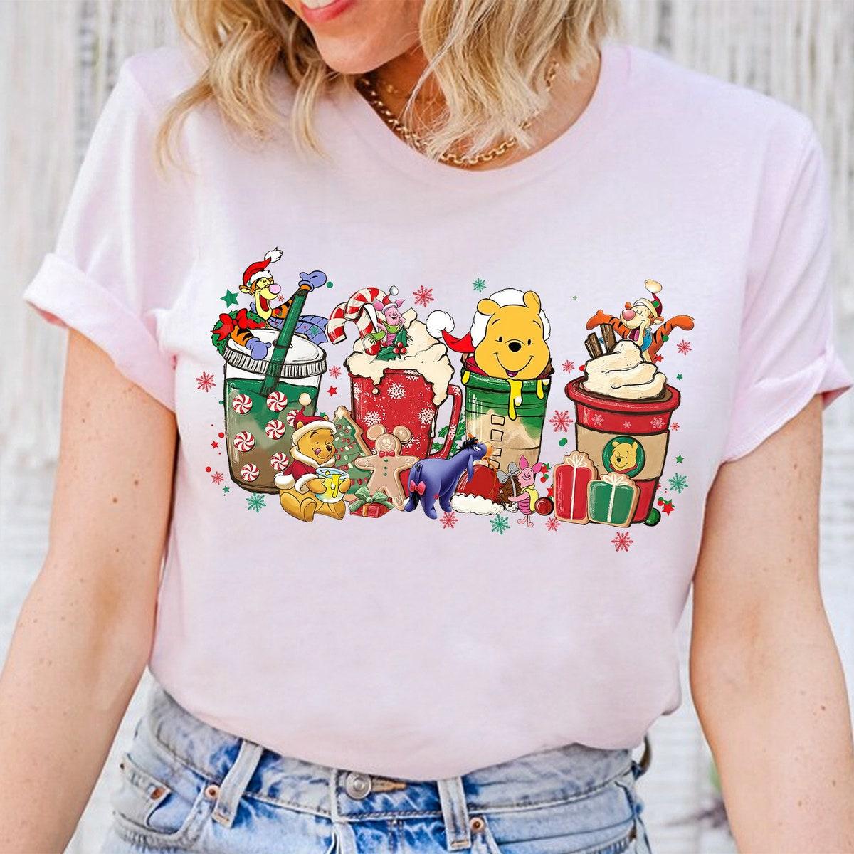 Disney Winnie The Pooh Christmas Coffee Latte Drink Cup Shirt 3