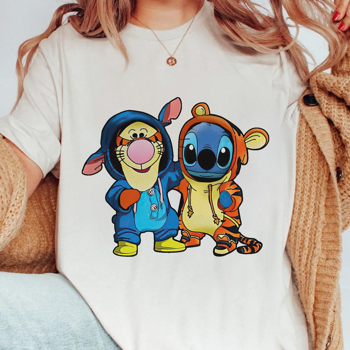 Disney Winnie The Pooh Cosplay Stitch And Tigger Friends Halloween Costume Shirt 1