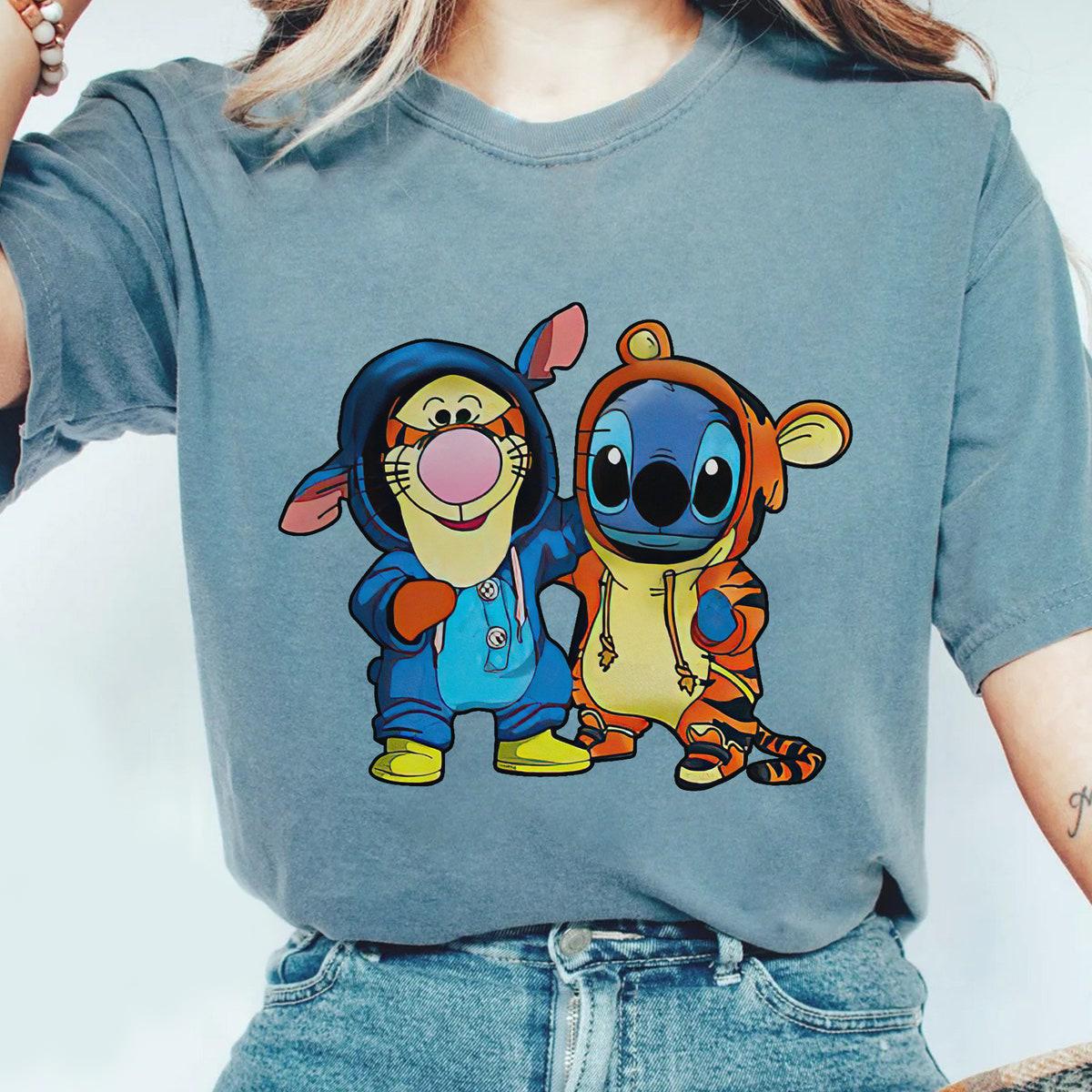 Disney Winnie The Pooh Cosplay Stitch And Tigger Friends Halloween Costume Shirt 2