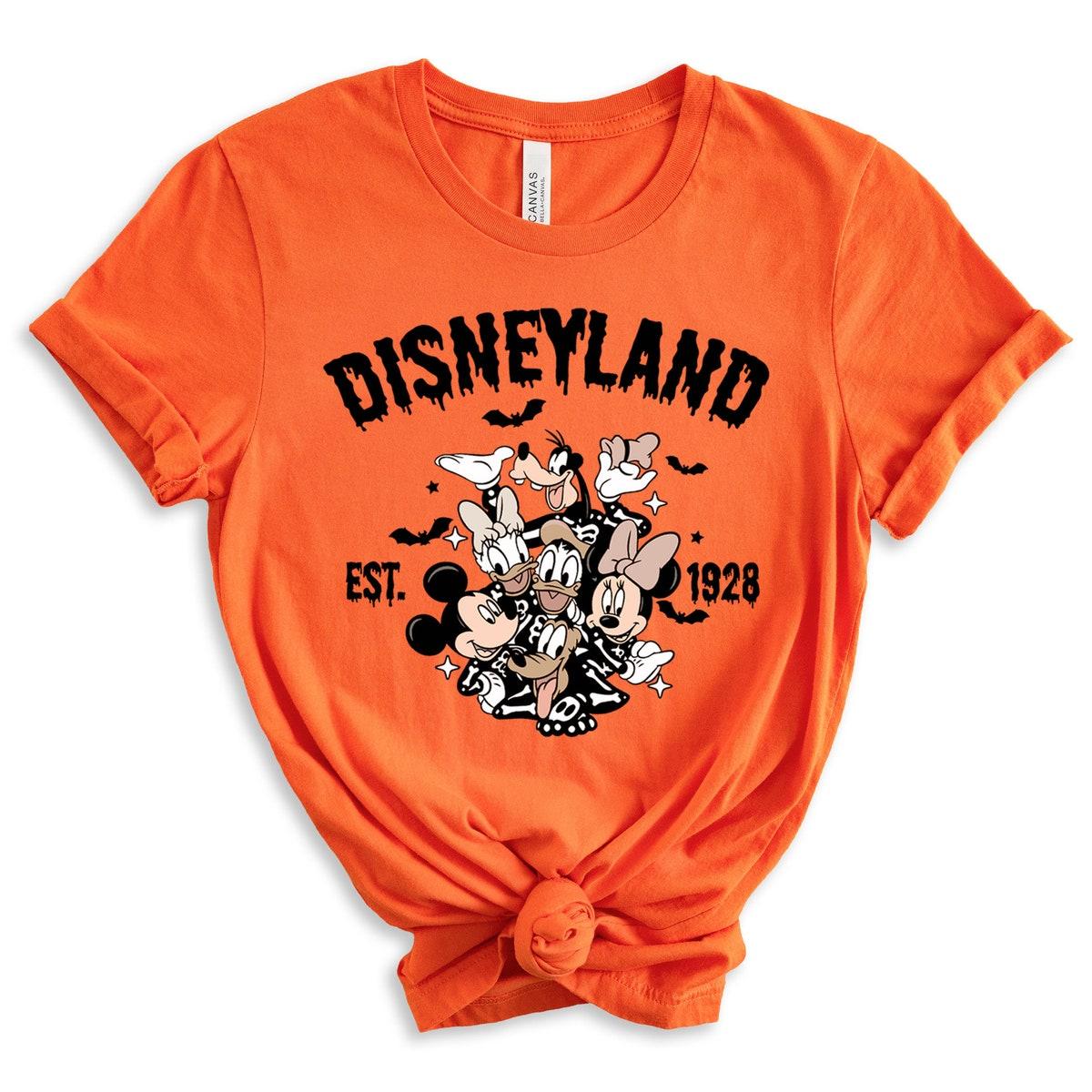 Disneyland Est 1928 Mickey And Friends Halloween Mickey And Co Skeleton Shirt 2