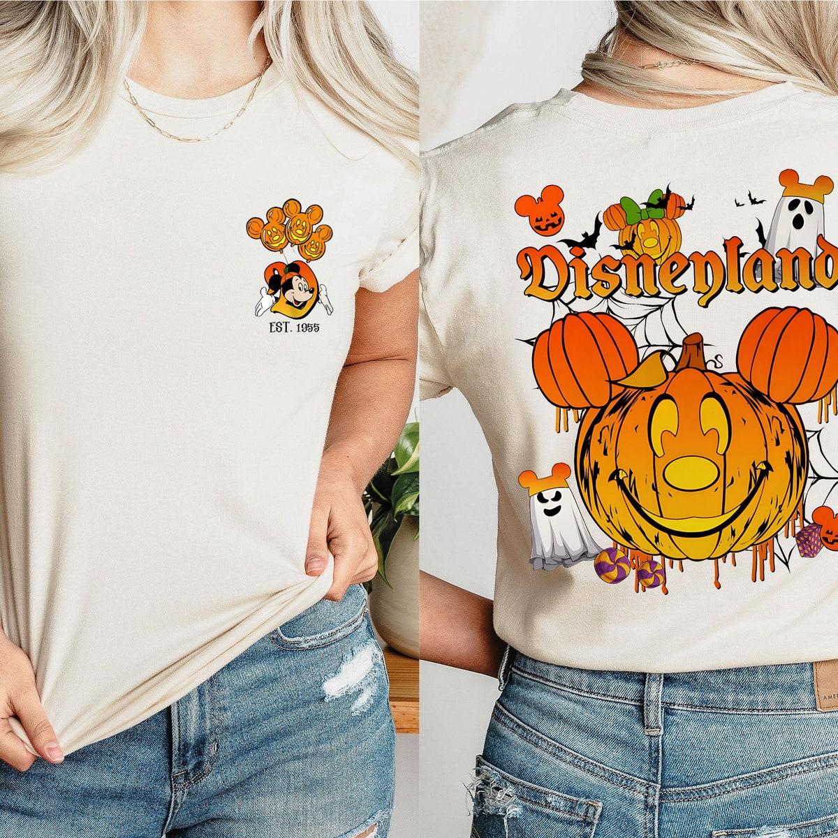 Disneyland Est 1955 Halloween Disney Ghosts With Pumpkin Shirt 5