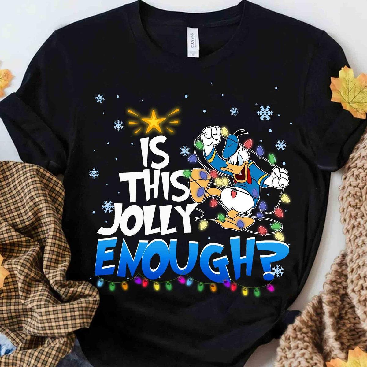 Donald Angry Duck Is This Jolly Enough Christmas Light Shirt 1