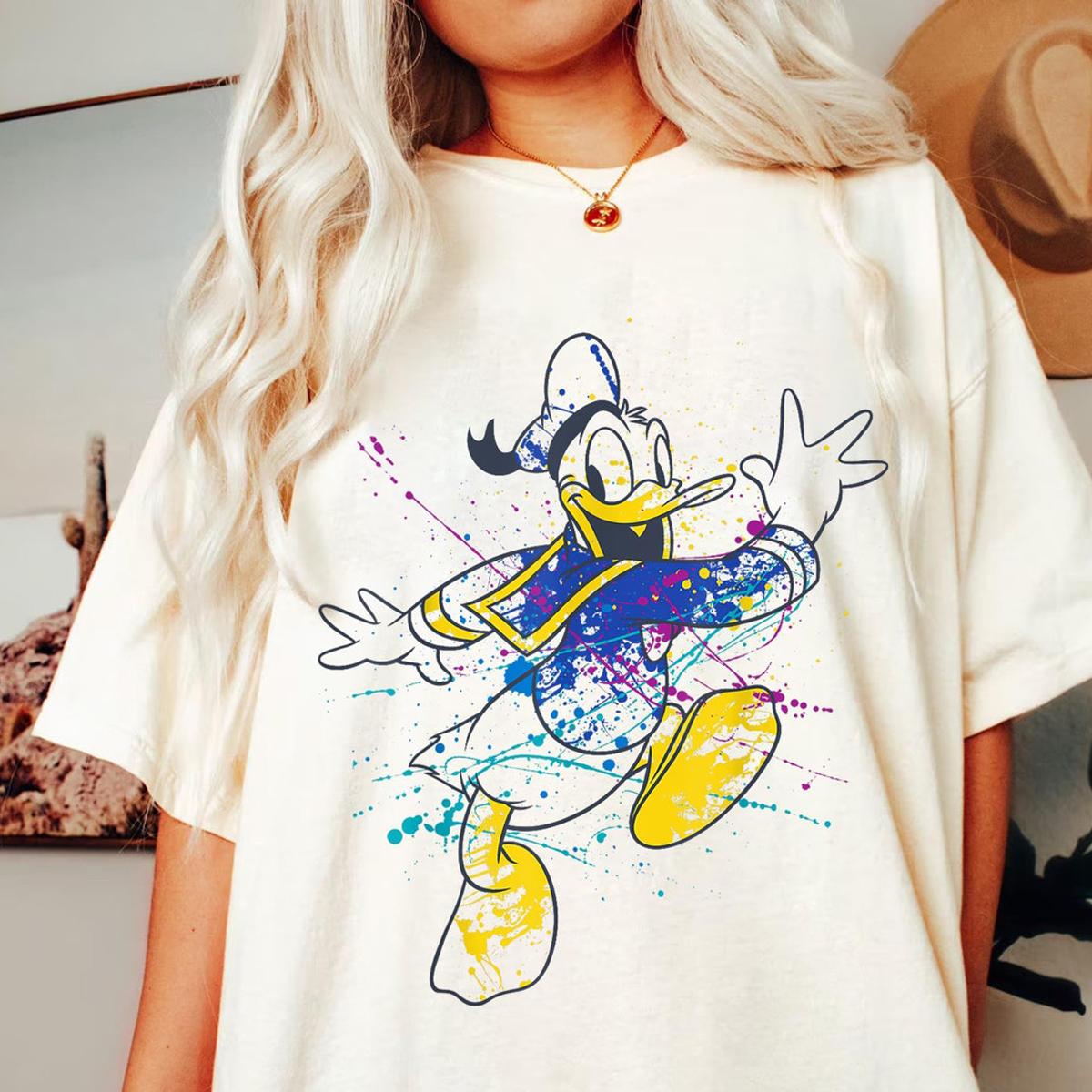 Donald Duck Paint Splatter Mickey And Friends Shirt 1