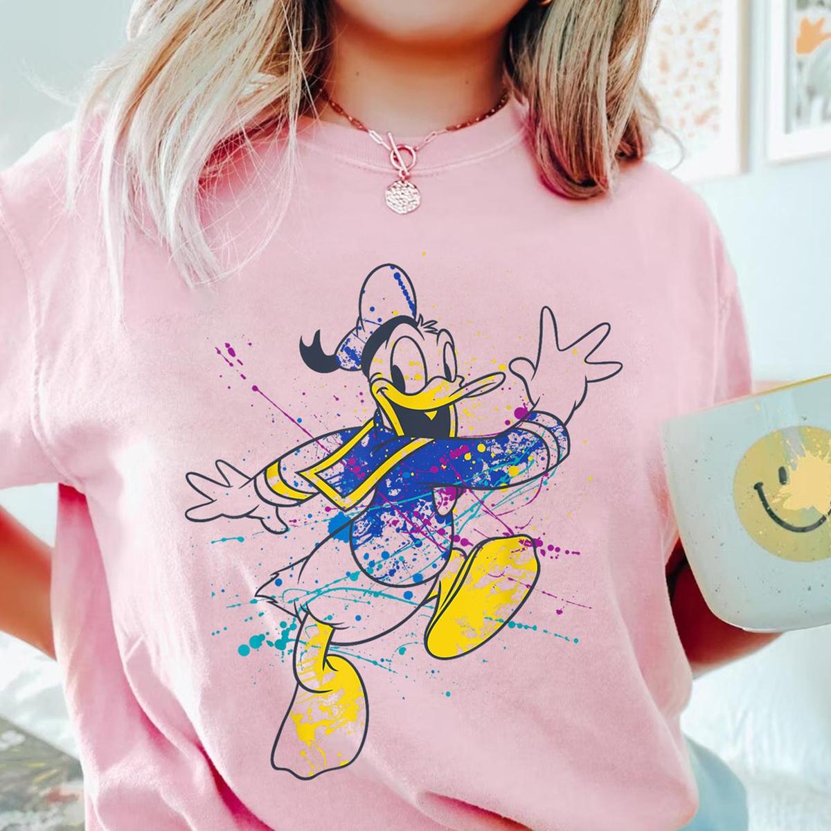 Donald Duck Paint Splatter Mickey And Friends Shirt 2