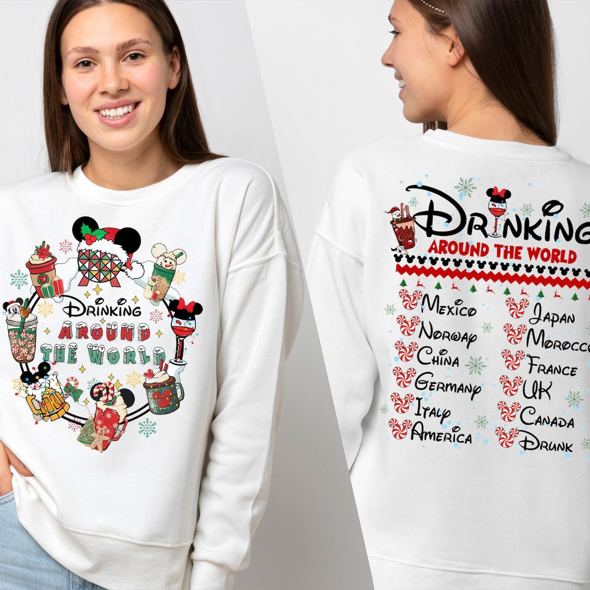 Drinking Around The World Christmas Family Trip Shirt 4