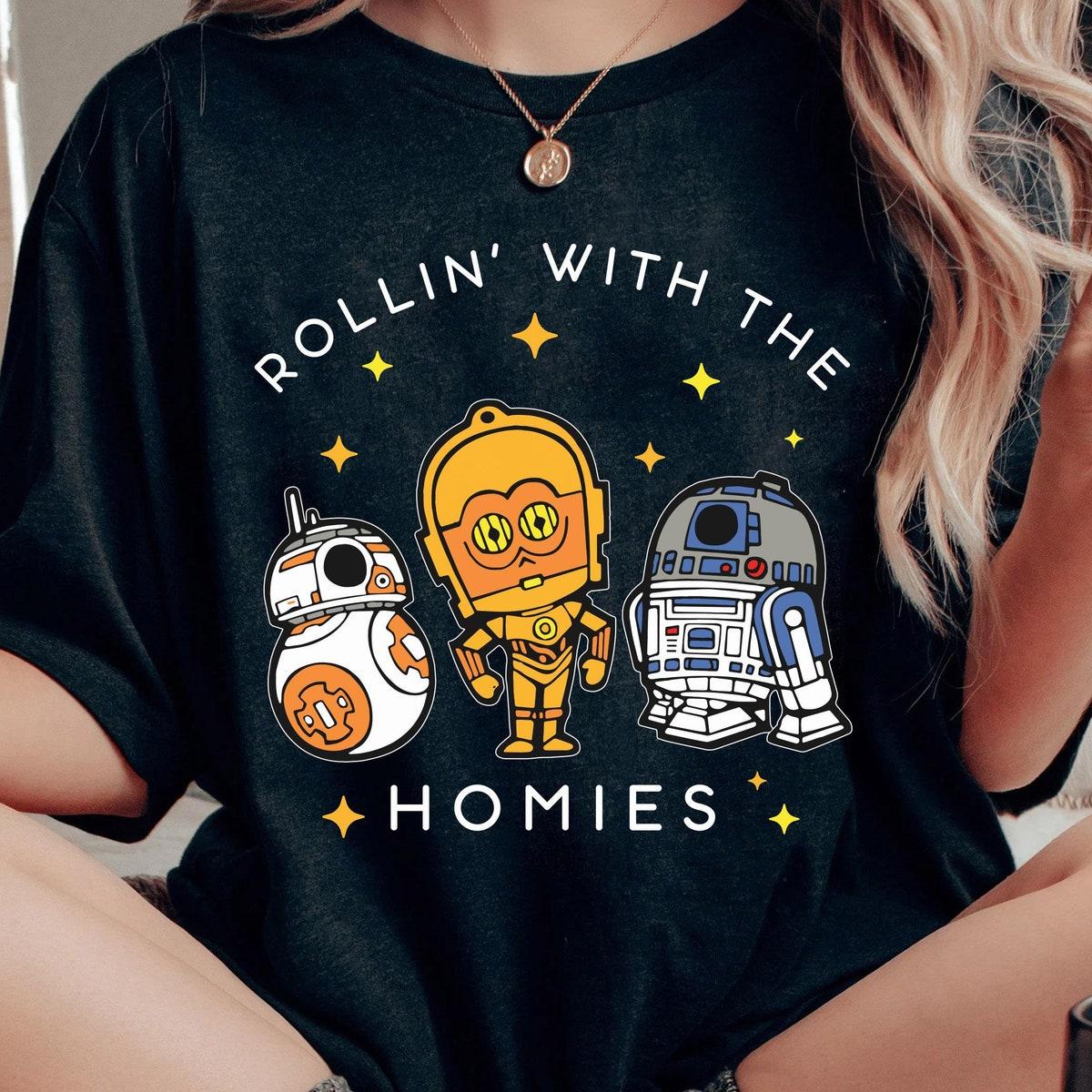 Droids Bb8 R2d2 C3po Rollin With The Homies Star Wars Shirt 1