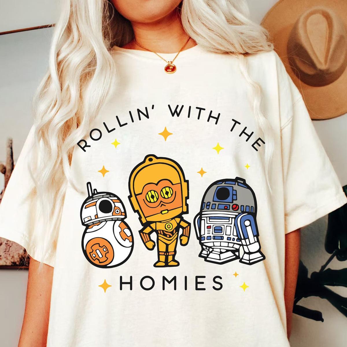 Droids Bb8 R2d2 C3po Rollin With The Homies Star Wars Shirt 2