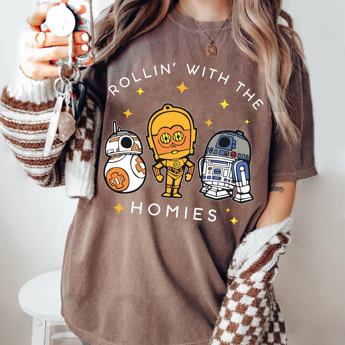 Droids Bb8 R2d2 C3po Rollin With The Homies Star Wars Shirt 3