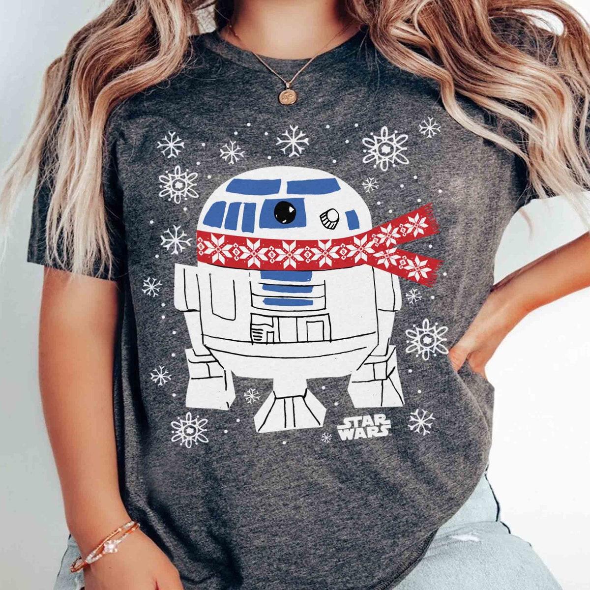 Droids R2 d2 In The Snow Holiday Christmas Shirt 1