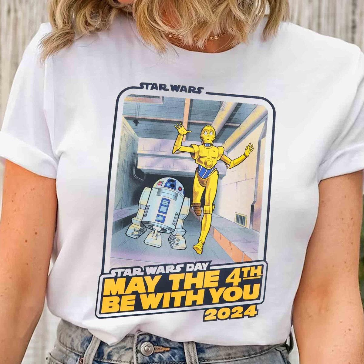 Droids R2d2 And C 3po Running Star Wars Shirt 1