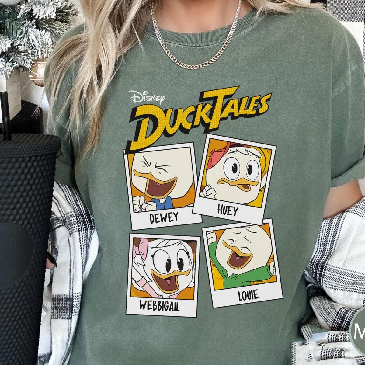 Ducktales Characters Group Dewey Huey Louie Webbigail Shirt 4