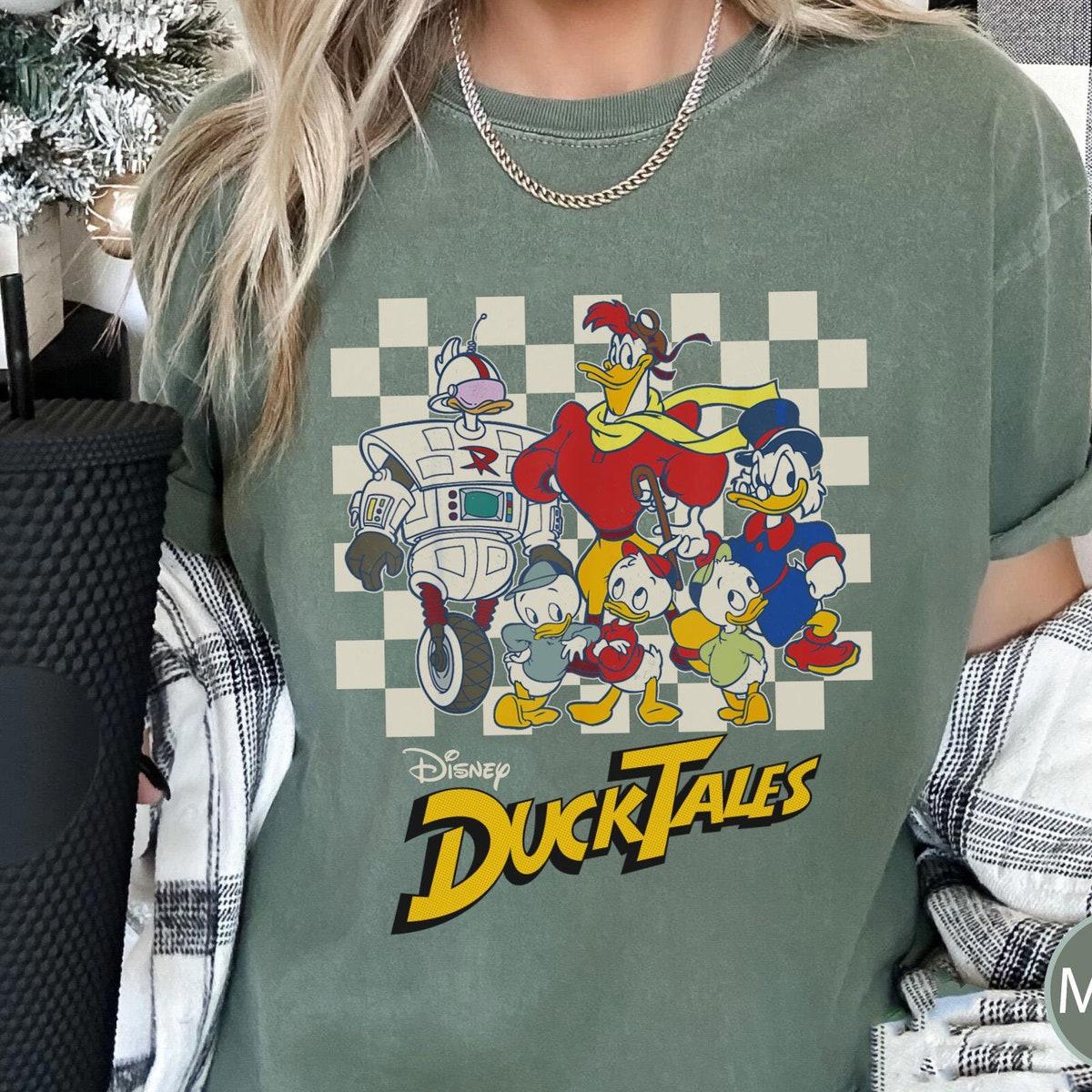 Ducktales Group Characters Checkered Shirt 2