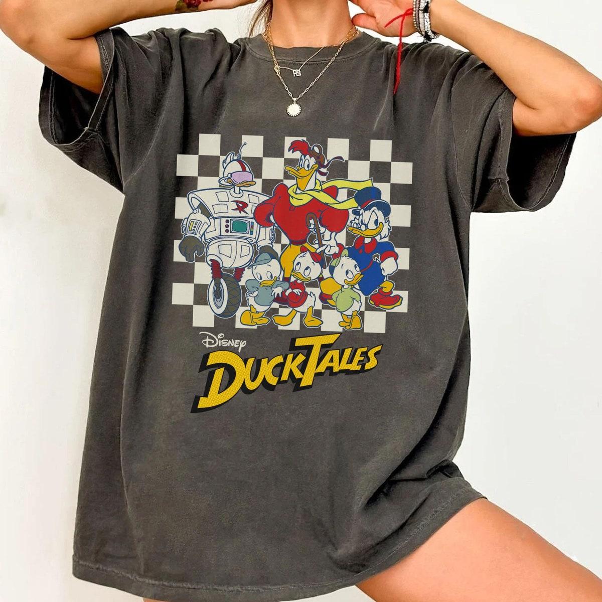 Ducktales Group Characters Checkered Shirt 3