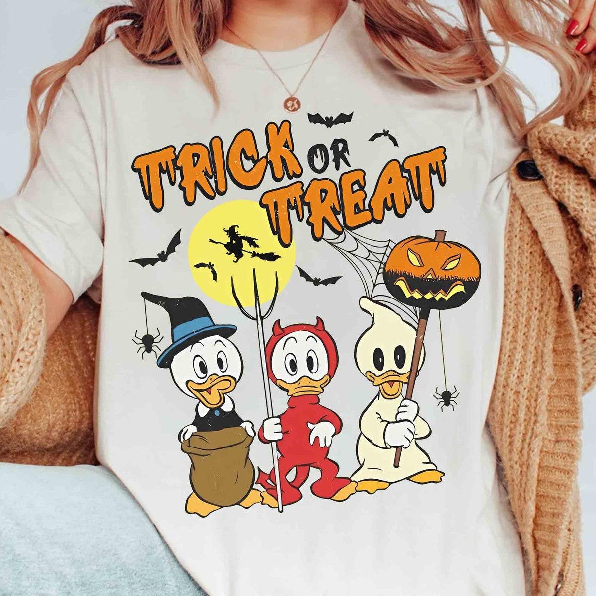 Ducktales Huey Dewey Louie Trick Or Treat Halloween Shirt 1