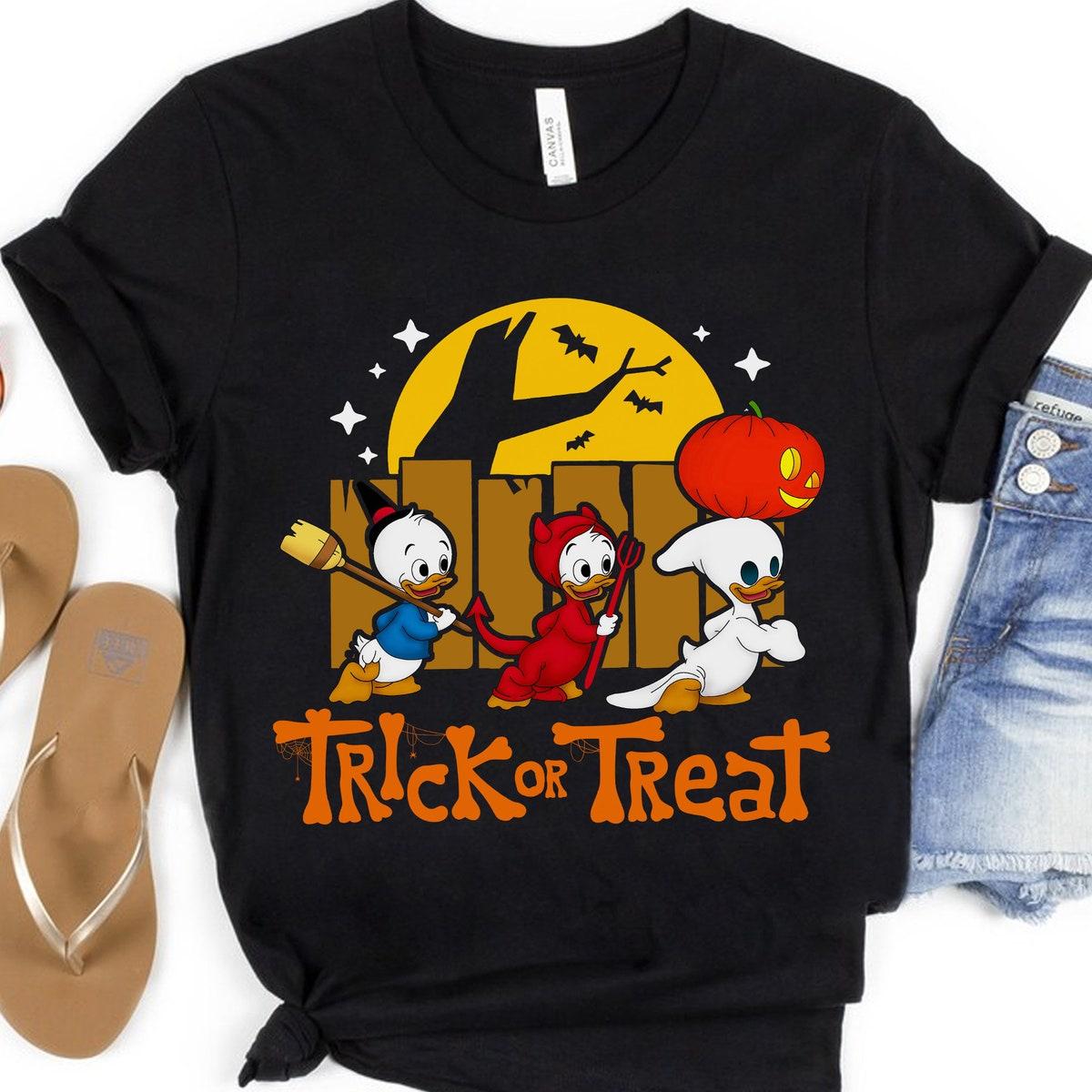 Ducktales Trick Or Treat Huey Dewey Louie Halloween Shirt 1